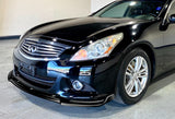 For 2010-2013 Infiniti G37 Sedan 4DR Painted Black JDM Front Bumper Body Splitter Spoiler Lip 3PCS