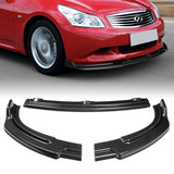 For 2010-2013 Infiniti G37 Sedan 4DR Carbon Look JDM Front Bumper Body Splitter Spoiler Lip 3PCS