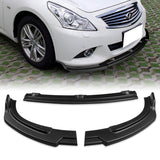 For 2010-2013 Infiniti G37 Sedan 4DR Matte Black JDM Front Bumper Body Splitter Spoiler Lip 3PCS