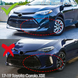 For 2017-2019 Toyota Corolla L LE XLE Type S Matte Black Front Bumper Body Splitter Spoiler Lip 3PCS