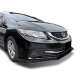 For 2013-2015 Honda Civic 4DR Painted Black Aero-Style Front Bumper Body Splitter Spoiler Lip 3PCS