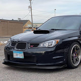 For 2006-2007 Subaru Impreza WRX STi S204 Painted Black Front Bumper Body Splitter Spoiler Lip 3PCS