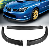 For 2006-2007 Subaru Impreza WRX STi S204 Carbon Look Front Bumper Body Splitter Spoiler Lip 3PCS