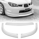 For 2006-2007 Subaru Impreza WRX STi S204 Painted White Front Bumper Body Splitter Spoiler Lip 3PCS