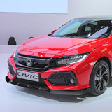 For 2017-2021 Honda Civic Hatchback Black MUG Front Bumper Body Splitter Spoiler Lip 3PCS
