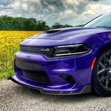 For 2015-2023 Dodge Charger RA-Style Carbon Look Style Front Bumper Splitter Spoiler Lip 3PCS