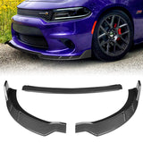 For 2015-2023 Dodge Charger RA-Style Carbon Look Style Front Bumper Splitter Spoiler Lip 3PCS