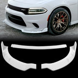 For 2015-2023 Dodge Charger RA-Style Painted White Front Bumper Splitter Spoiler Lip 3PCS
