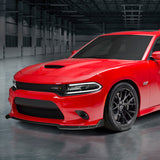 For 2015-2023 Dodge Charger RA-Style Unpainted Matte Black Front Bumper Splitter Spoiler Lip 3PCS