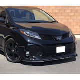 For 2018-2020 Toyota Sienna Painted Black MP-Style Front Bumper Body Splitter Spoiler Lip 3PCS