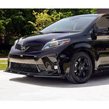 For 2018-2020 Toyota Sienna Painted Black MP-Style Front Bumper Body Splitter Spoiler Lip 3PCS