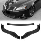 For 2011-2013 Lexus IS250 IS350 Painted Black Front Bumper Body Splitter Spoiler Lip 3PCS