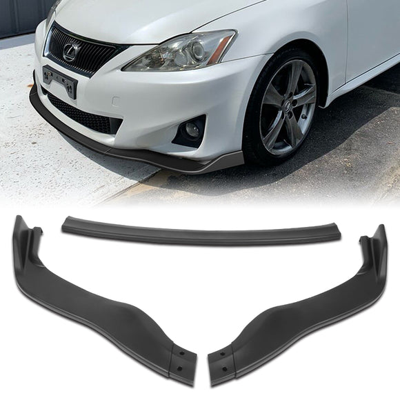 For 2011-2013 Lexus IS250 IS350 JDM Matte Black Front Bumper Body Splitter Spoiler Lip 3PCS
