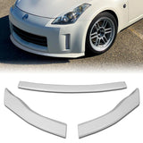 For 2006-2009 Nissan 350Z Z33 GT-Style Painted White Front Bumper Body Splitter Spoiler Lip 3PCS