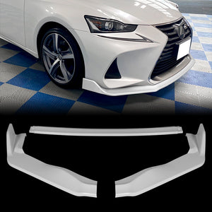 For 2017-2020 Lexus IS-Series AR-Style Painted White Front Bumper Body Splitter Spoiler Lip 3PCS