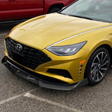For 2020-2023 Hyundai Sonata CK-Style JDM Matte Black Front Bumper Body Splitter Spoiler Lip 3PCS