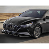 For 2021-2023 Hyundai Elantra Painted Black Front Bumper Body Splitter Spoiler Lip 3PCS
