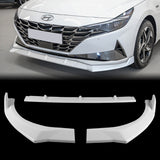 For 2021-2023 Hyundai Elantra Painted White Front Bumper Body Splitter Spoiler Lip 3PCS