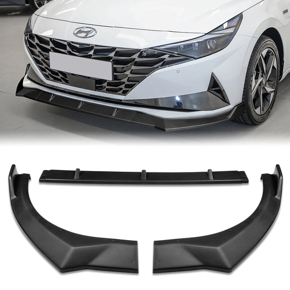 For 2021-2023 Hyundai Elantra Matte Black Front Bumper Body Splitter Spoiler Lip 3PCS