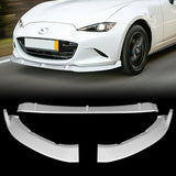 For 2016-2021 Mazda Miata MX-5 MP-Style JDM Painted White Front Bumper Body Splitter Spoiler Lip 3PCS