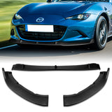 For 2016-2021 Mazda Miata MX-5 MP-Style JDM Matte Black Front Bumper Body Splitter Spoiler Lip 3PCS