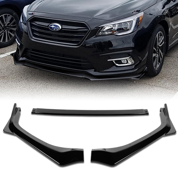 For 2018-2020 Subaru Legacy STi-Style JDM Painted Black Front Bumper Body Splitter Spoiler Lip 3PCS
