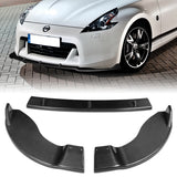 For 2009-2012 Nissan 370Z Real Carbon Fiber Front Bumper Body Splitter Spoiler Lip 3PCS
