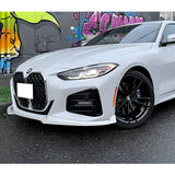For 2020-2022 BMW 4-Series G22 G23 M-Sport Painted White Front Bumper Body Splitter Spoiler Lip 3PCS