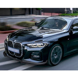 For 2020-2022 BMW 4-Series G22 G23 M-Sport Matte Black Front Bumper Body Splitter Spoiler Lip 3PCS