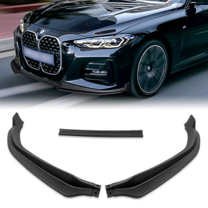 For 2020-2022 BMW 4-Series G22 G23 M-Sport Matte Black Front Bumper Body Splitter Spoiler Lip 3PCS