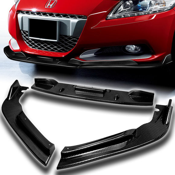 For 2011-2012 Honda CR-Z JP-Style Carbon Fiber Front Bumper Body Splitter Spoiler Lip 3PCS
