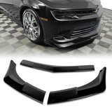 For 2014-2015 Chevy Camaro SS Z28 Painted Black Front Bumper Splitter Spoiler Lip 3PCS