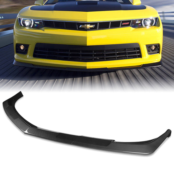 For 2014-2015 Chevy Camaro SS Z28 Carbon Look Front Bumper Splitter Spoiler Lip 3PCS