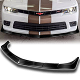 For 2014-2015 Chevy Camaro SS Z28 Carbon Fiber Front Bumper Splitter Spoiler Lip 3PCS