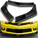 For 2014-2015 Chevy Camaro SS Z28 Carbon Fiber Front Bumper Splitter Spoiler Lip 3PCS