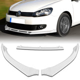 For 2010-2013 Volkswagen Golf 6 Painted White Front Bumper Splitter Spoiler Lip 3PCS