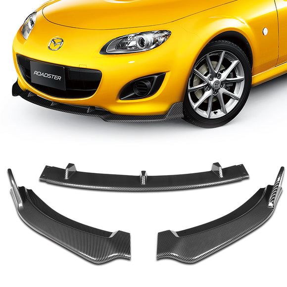 For 2009-2013 Mazda Miata MX-5 GV-Style Carbon Look Front Bumper Splitter Spoiler Lip 3PCS