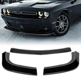 For 2015-2023 Dodge Challenger SXT Painted Black Front Bumper Body Splitter Spoiler Lip 3PCS