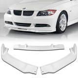 For 2006-2008 BMW E90 E91 3-Series H-Style Painted White Front Bumper Body Splitter Spoiler Lip 3PCS