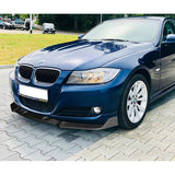 For 2006-2008 BMW E90 E91 3-Series H-Style Matte Black Front Bumper Body Splitter Spoiler Lip 3PCS