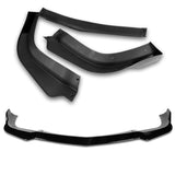 For 2011-2014 Dodge Charger SRT Painted Black Front Bumper Body Splitter Spoiler Lip 3PCS