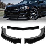 For 2011-2014 Dodge Charger SRT Painted Black Front Bumper Body Splitter Spoiler Lip 3PCS