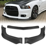 For 2011-2014 Dodge Charger SRT Matte Black Front Bumper Body Splitter Spoiler Lip 3PCS
