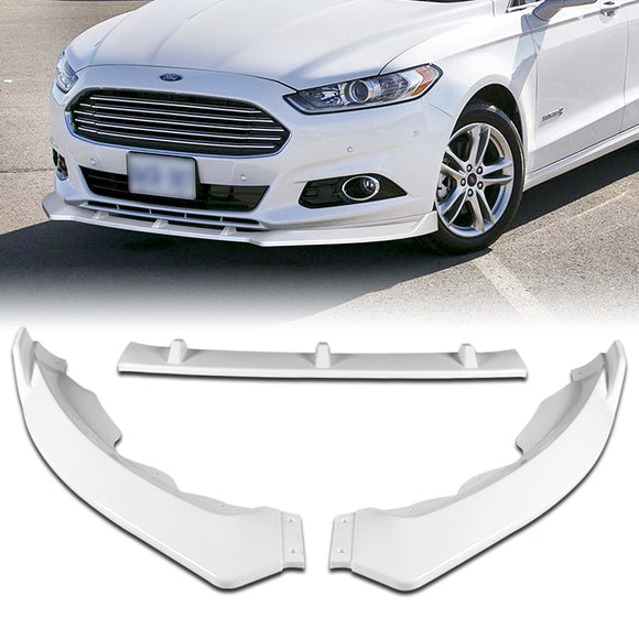 For 2013-2016 Ford Fusion Mondeo Painted White Front Bumper Body Splitter Spoiler Lip 3PCS