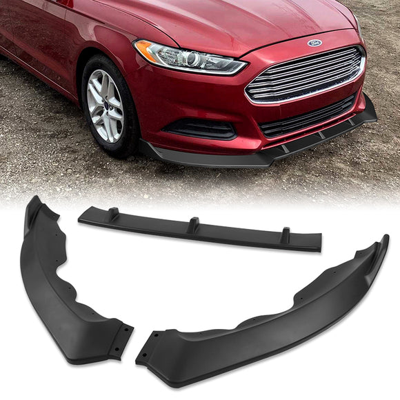 For 2013-2016 Ford Fusion Mondeo Matte Black Front Bumper Body Splitter Spoiler Lip 3PCS
