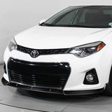 For 2014-2016 Toyota Corolla Base L/LE Model Carbon Fiber Front Bumper Body Splitter Spoiler Lip 3PCS