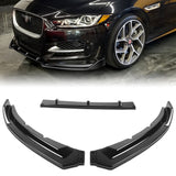 For 2016-2019 Jaguar XE STP-Style Painted Black Front Bumper Body Splitter Spoiler Lip 3PCS