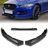 For 2016-2019 Jaguar XE STP-Style Carbon Look Front Bumper Body Splitter Spoiler Lip 3PCS