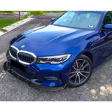 For 2019-2021 BMW G20 G21 3-Series Sport-Line Carbon Look Front Bumper Body Splitter Spoiler Lip 3PCS