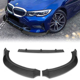 For 2019-2021 BMW G20 G21 3-Series Sport-Line Matte Black Front Bumper Body Splitter Spoiler Lip 3PCS